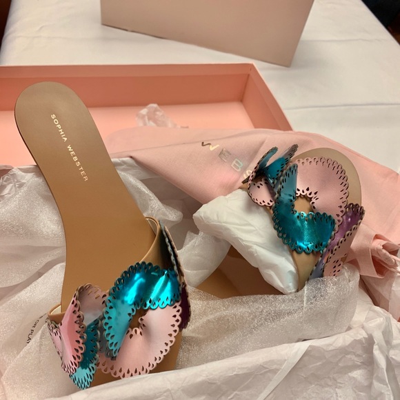 Sophia Webster Laser cut multicolor slides - Picture 9 of 11